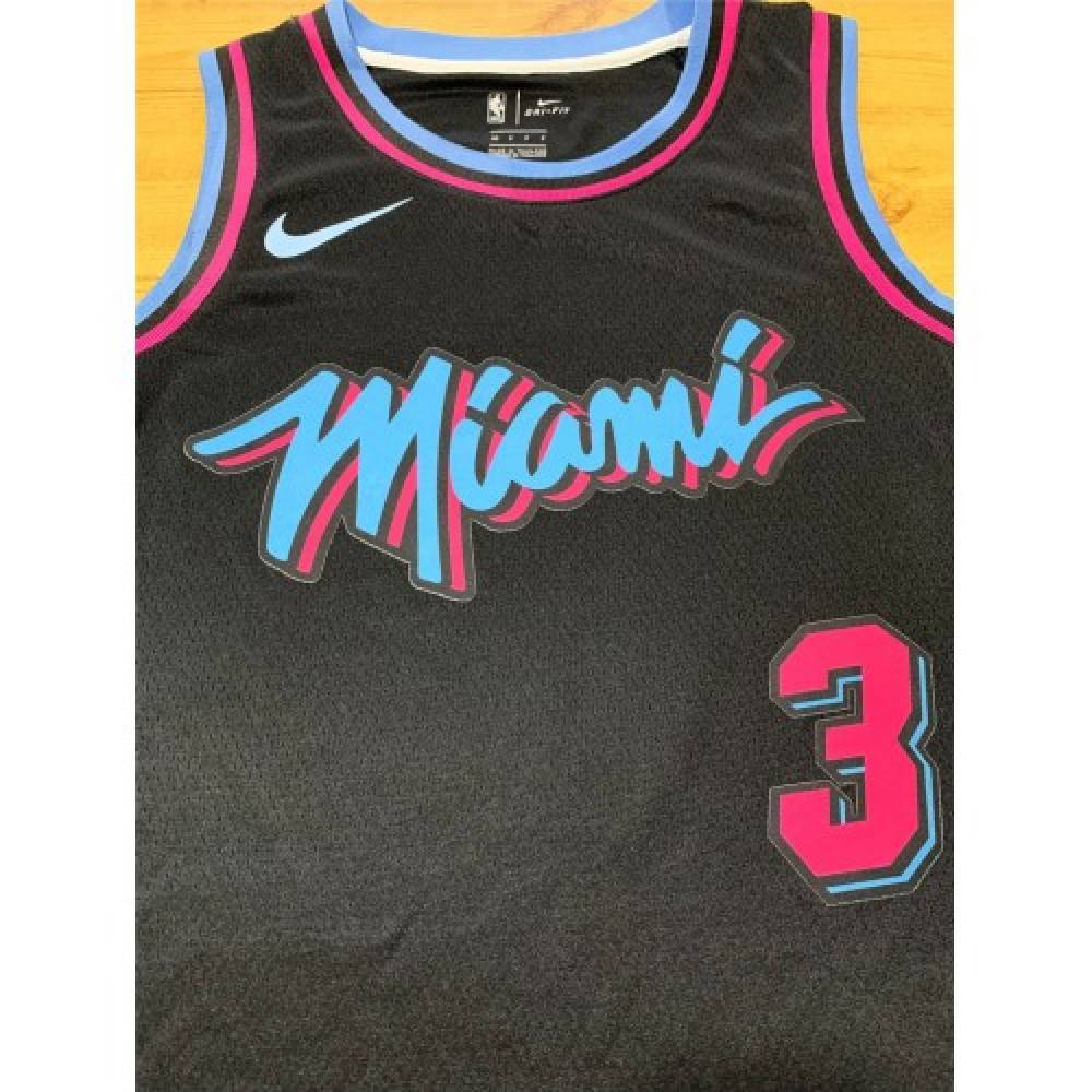 Men's Miami Heat Dwyane Wade #3 Black Swingman Jersey - City Edition-Pro Kit Vault | Brand New 26/27 Sports Jerseys